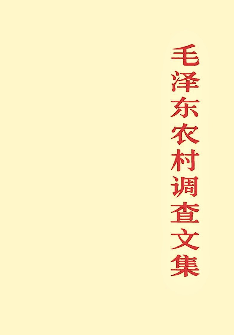 毛泽东农村调查文集